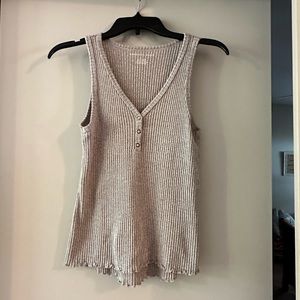 American Eagle Soft Plush Henley Tank. Size XS. Color: Gray